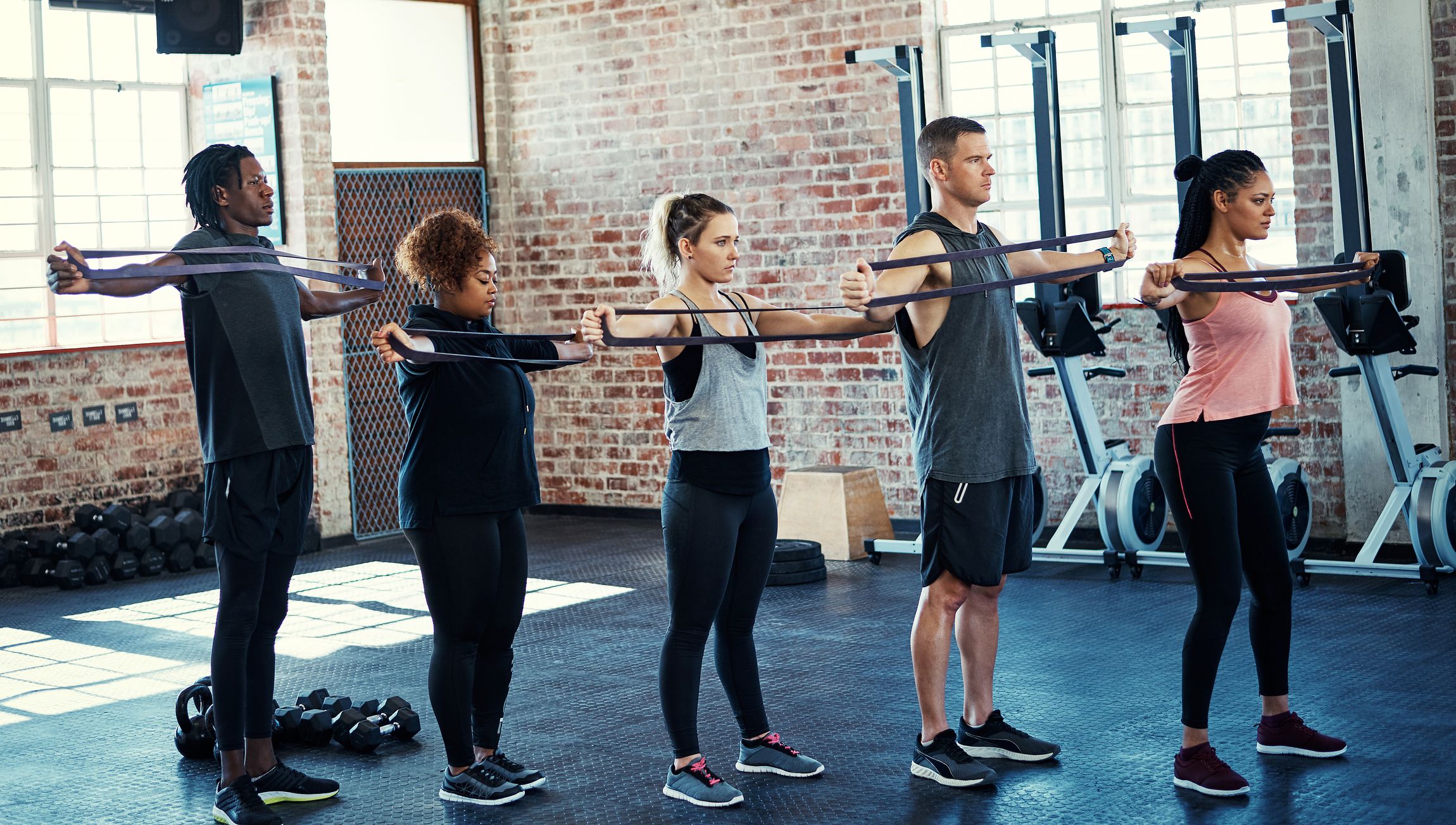 weight training with resistance bands