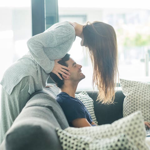 Young couple in love at home