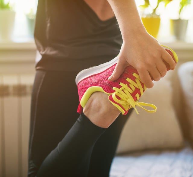 young woman getting ready for training