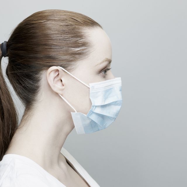 Young Woman Wearing a Surgical Mask.