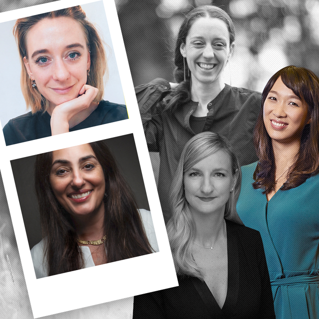 a collage of 5 women who are business leaders