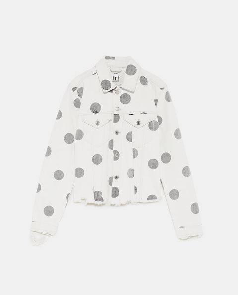 White, Clothing, Pattern, Polka dot, Outerwear, Design, Sleeve, 