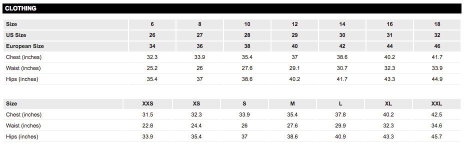 zara size chart men