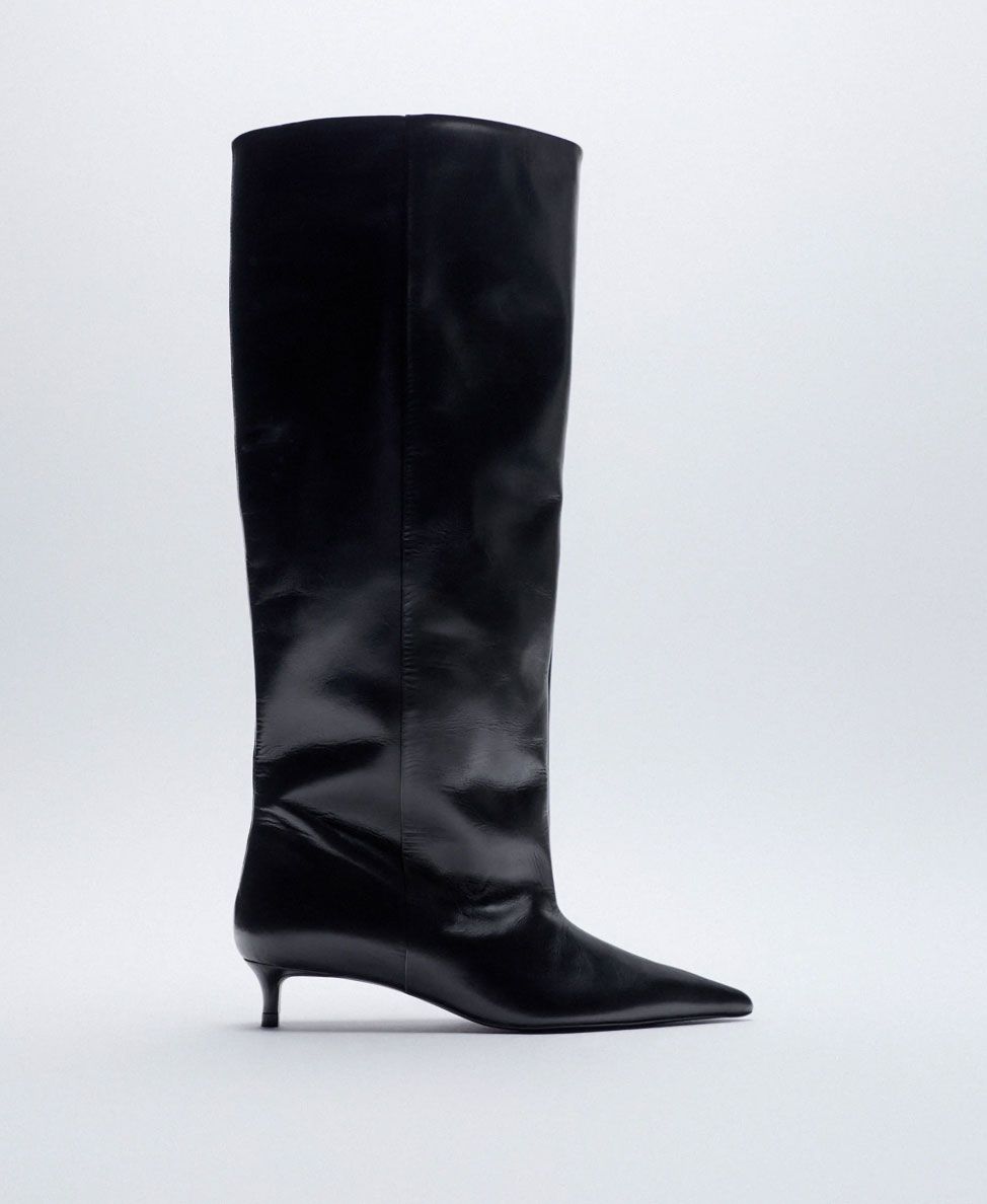 Zara inventa un nuevo tacón botas negras