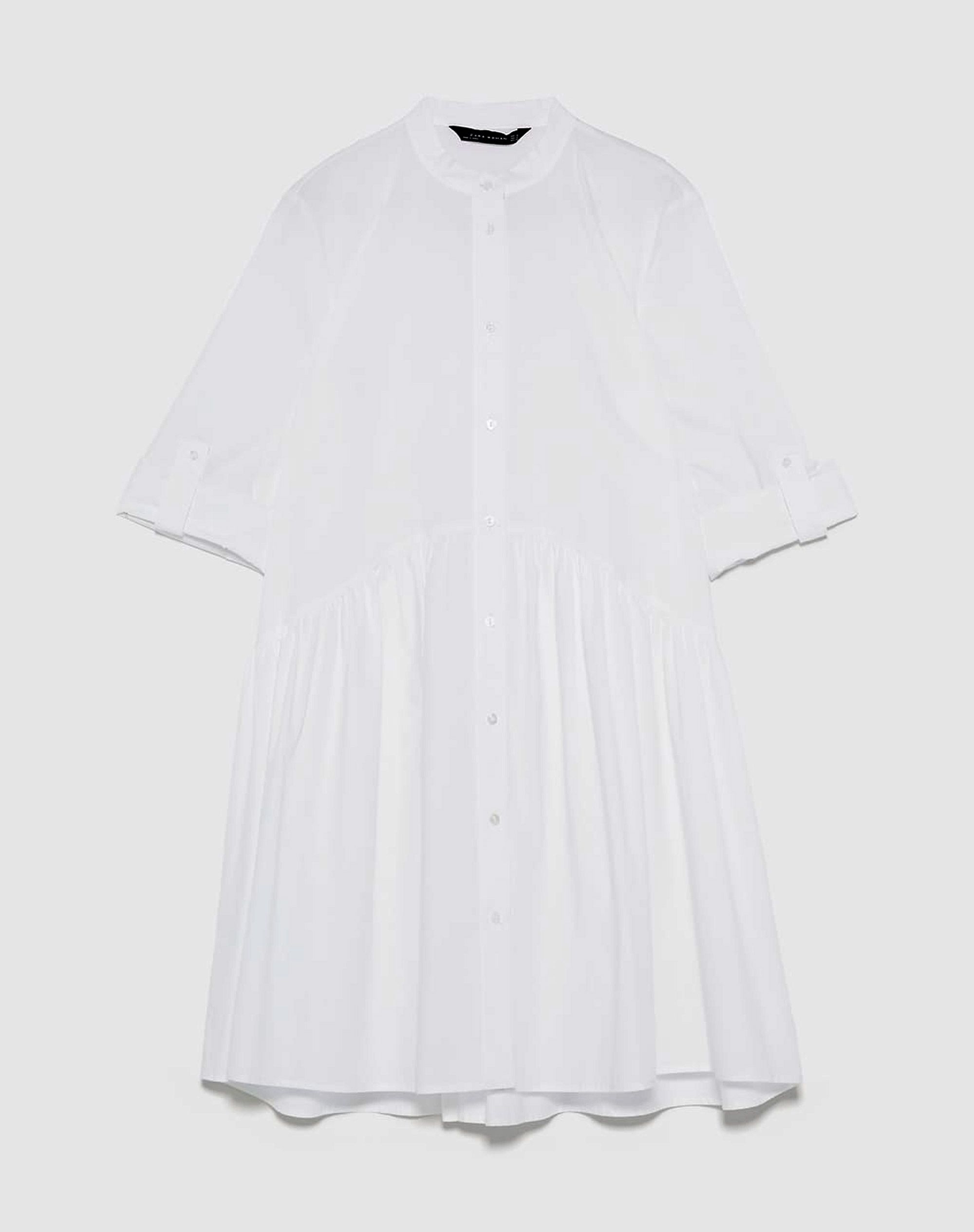 zara vestido blanco corto