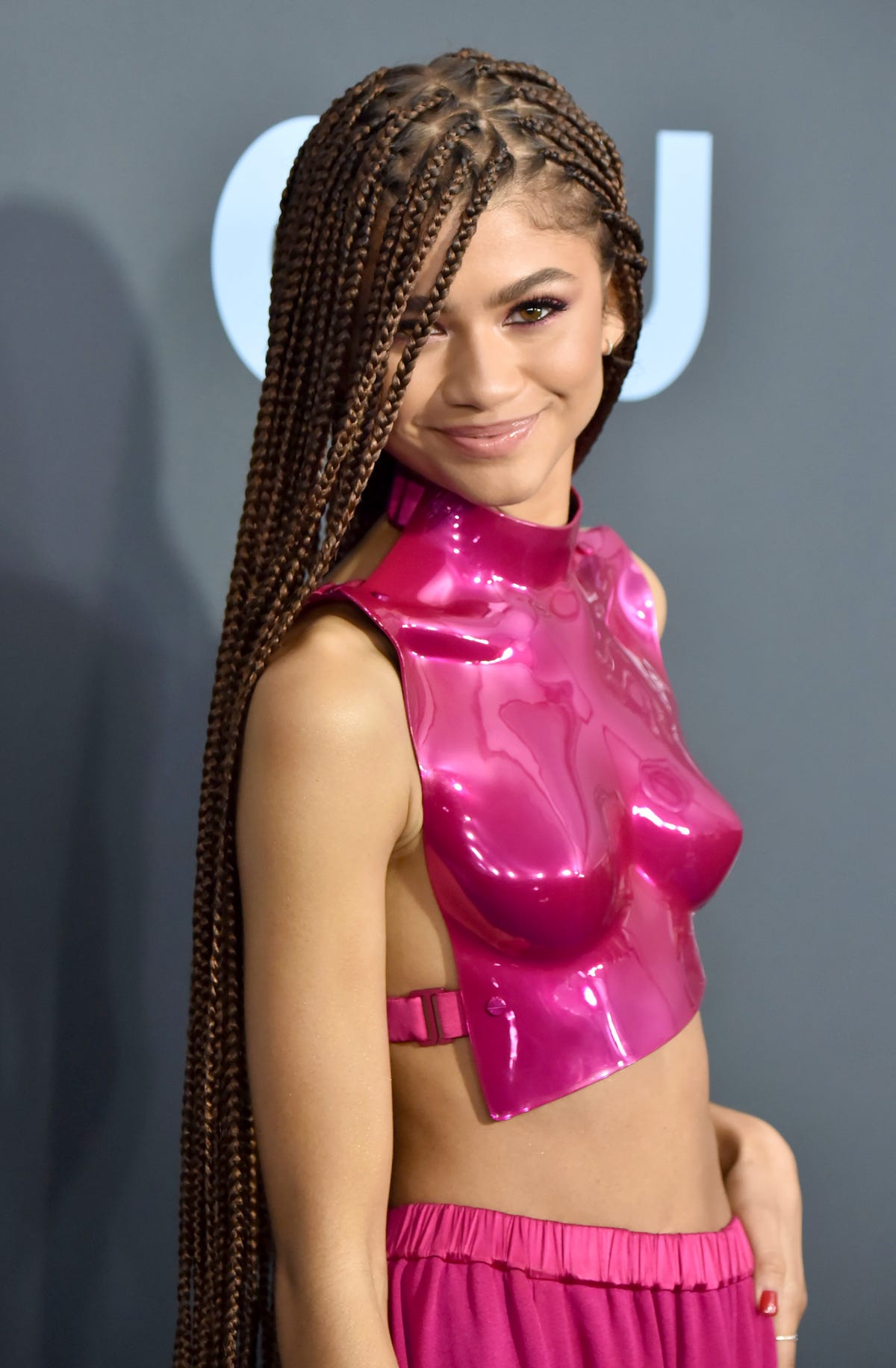 Zendaya Wears Metallic Crop Top to Critics' Choice Awards in 2020