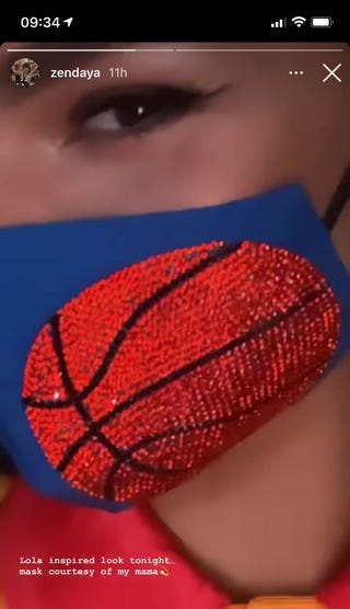 Zendaya in her basketball mask zendaya in her basketball mask