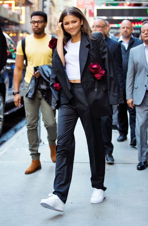 zendaya tailored satin trousers