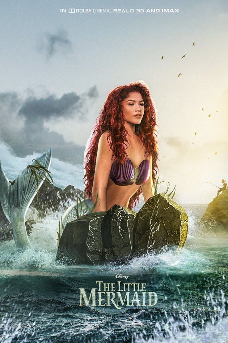 agitación excitación Peluquero Así sería Zendaya como Ariel en 'La Sirenita' - Fan poster de la versión de  carne y hueso