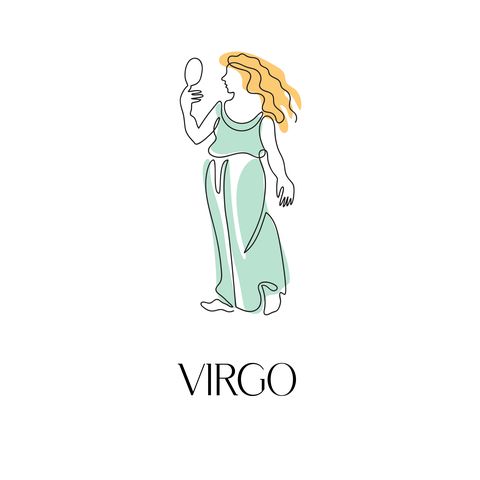 zodiac sign virgo one line vector illustration in the style of minimalism