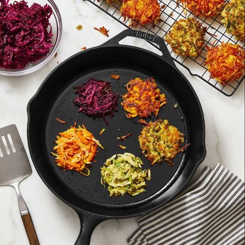 zucchini, carrot, and beet latkes   easter side dishes