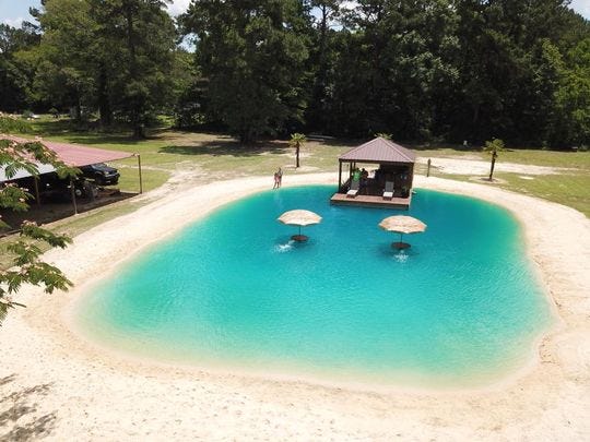 fake beach pool