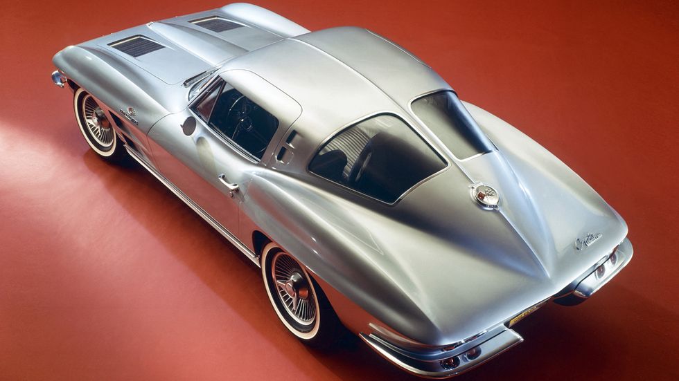 chevrolet corvette sting ray split window coupe 1963 silver