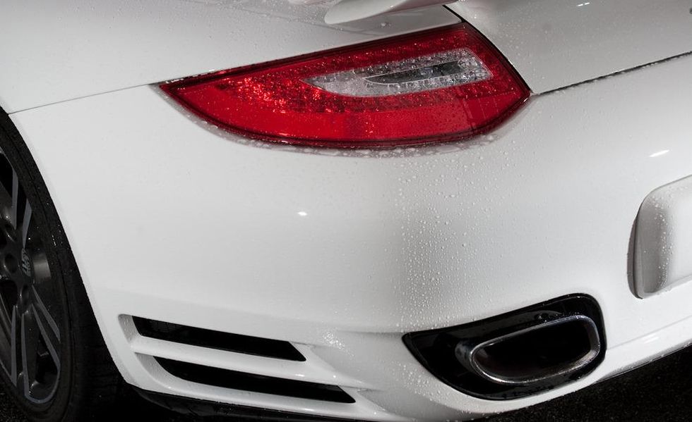 2010 porsche 911 turbo coupe taillight and tailpipe