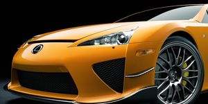 Automotive design, Yellow, Vehicle, Hood, Performance car, Car, Rim, Personal luxury car, Orange, Fender, 