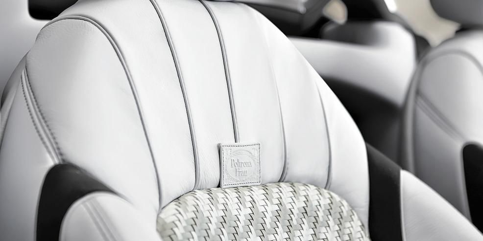 Automotive design, White, Car seat, Head restraint, Car seat cover, Luxury vehicle, Leather, Seat belt, Armrest, Silver, 