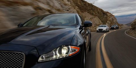 2011 jaguar xjl supercharged, 2011 audi a8l, and 2011 bmw 750li