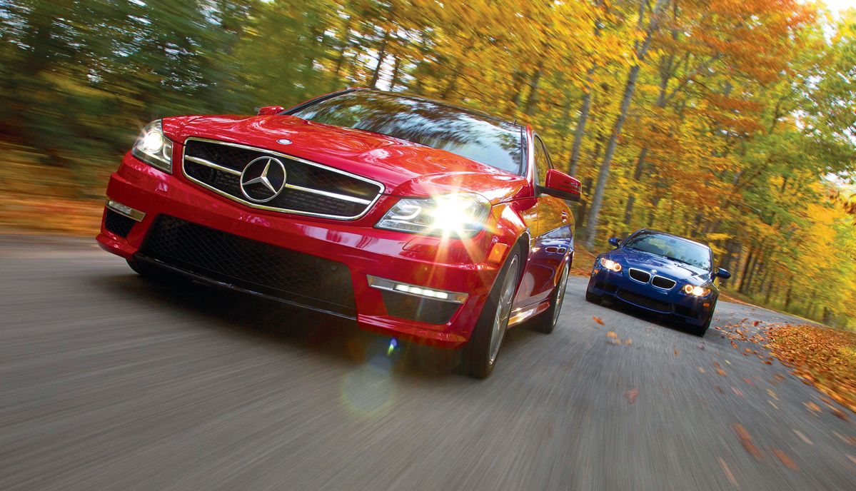 2012 mercedesbenz c63 amg coupe and 2012 bmw m3 coupe