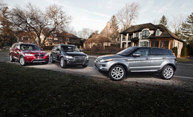 2013 BMW X3 xDrive28i vs. 2013 Audi Q5 2.0T, 2013 Range Rover Evoque