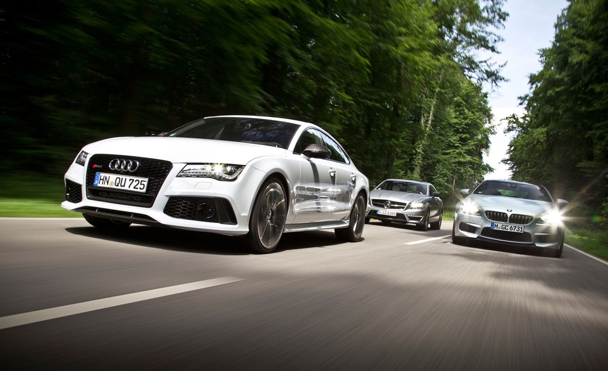 2014 audi rs7, 2014 mercedes benz cls63 amg s model 4matic, and 2014 bmw m6 gran coupe