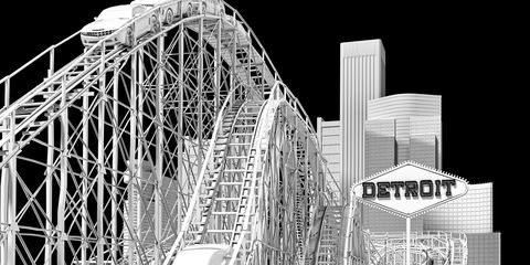 Amusement ride, Roller coaster, Architecture, Amusement park, Black-and-white, Tourist attraction, Recreation, Monochrome, Metropolis, Nonbuilding structure, 