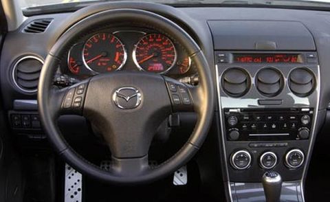 2006 mazda mazdaspeed6 instrument panel and steering wheel