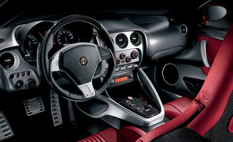 Motor vehicle, Mode of transport, Automotive design, Steering part, Steering wheel, Vehicle, Transport, Red, Speedometer, Car, 