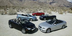 2008 bmw 328i, 2007 audi a4 20t, 2007 saab 9 3 20t, 2007 volkswagen eos 32, and 2007 volvo c70 t5