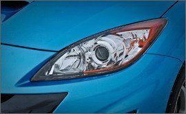 Blue, Automotive design, Automotive lighting, Headlamp, Glass, Fender, Hood, Light, Azure, Black, 
