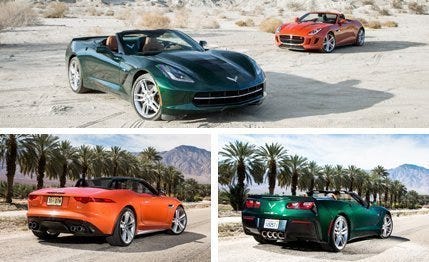 2017 Chevrolet Corvette Stingray Convertible Vs Jaguar F Type Image