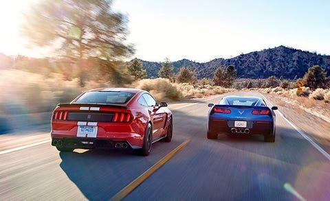 2016 Chevrolet Corvette Stingray Z51 Vs Ford Mustang Shelby Image