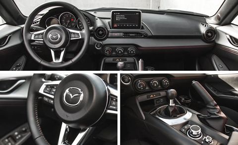 Land vehicle, Vehicle, Car, Steering wheel, Mazda, Center console, Speedometer, Mazda mx-5, Luxury vehicle, Personal luxury car, 