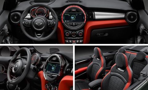 Motor vehicle, Mode of transport, Automotive design, Product, Steering part, Red, Steering wheel, Speedometer, Car, Center console, 