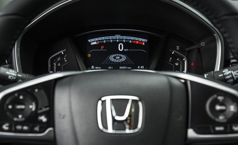 Vehicle, Car, Honda, Steering wheel, Automotive design, Speedometer, Tachometer, Steering part, Auto part, Minivan, 