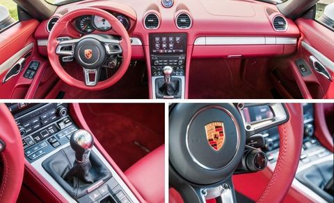 Motor vehicle, Steering part, Mode of transport, Steering wheel, Transport, Automotive design, Red, Speedometer, Center console, White, 