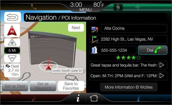 MyFord Touch Navigation Screen