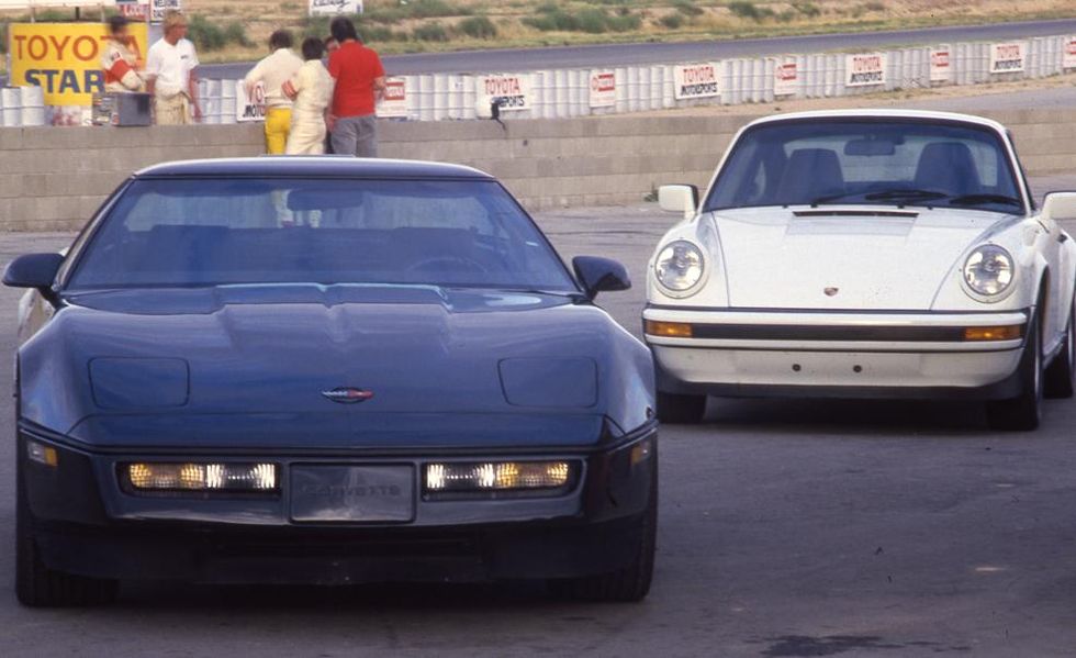 1988 chevrolet corvette z51 and porsche 911 club sport