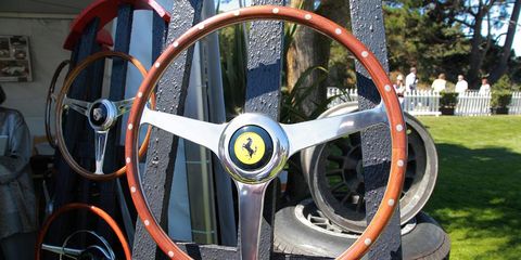 Steering wheel, Steering part, Spoke, Iron, Automotive wheel system, Circle, Metal, Steel, Boats and boating--Equipment and supplies, 