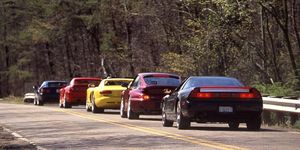 1995 acura nsx t, dodge viper rt10, ferrari f355, lotus esprit s4s, and porsche 911 turbo