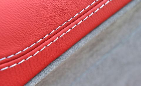 Textile, Red, Orange, Carmine, Tan, Denim, Close-up, Coquelicot, Stitch, Leather, 