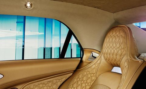 Motor vehicle, Brown, Vehicle door, Ceiling, Glass, Fixture, Tan, Beige, Luxury vehicle, Tints and shades, 
