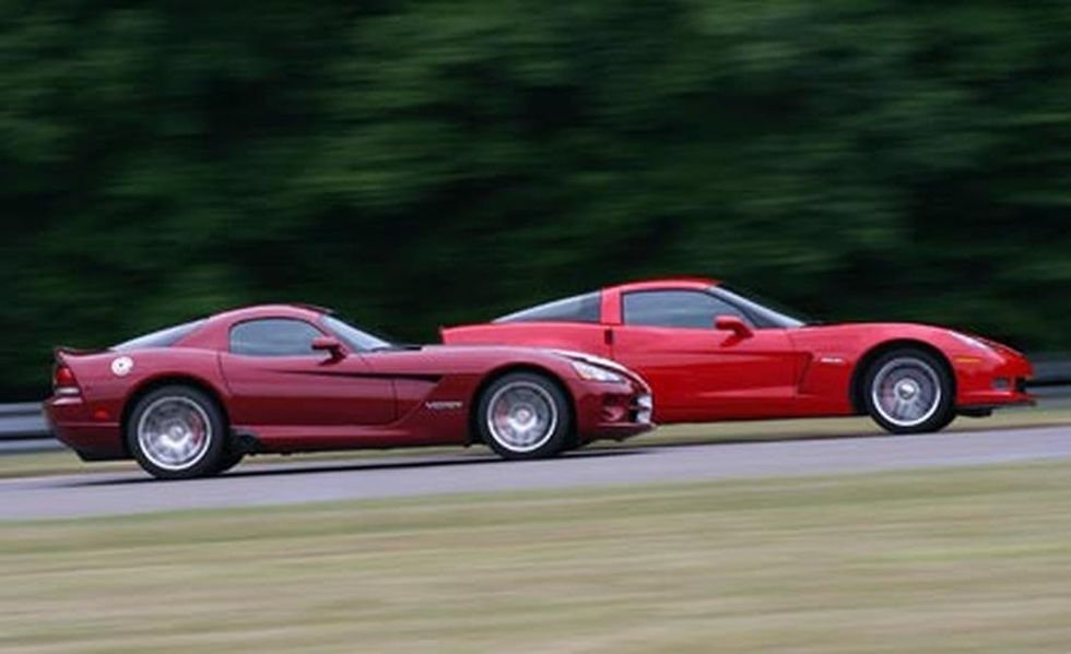 2007 chevrolet corvette z06 and 2008 dodge viper srt10 coupe