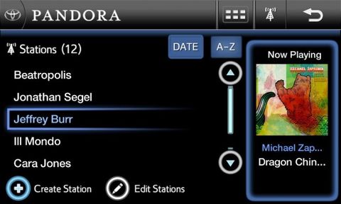 Toyota Entune Pandora App