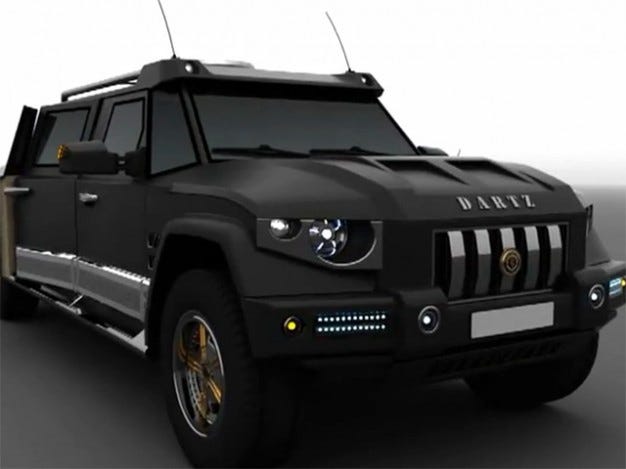 Dartz Black Shark Prombron VIP armoured car comes with electrocuting door  handles