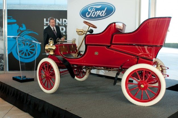 World's Oldest Production Ford, a 1903 Model A, with Chairman Bill Ford