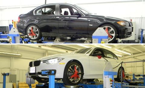 Bmw 3 Series Comparison A Chassis Rig Reveals Why E90 F30 Feel So Different Feature Car And Driver