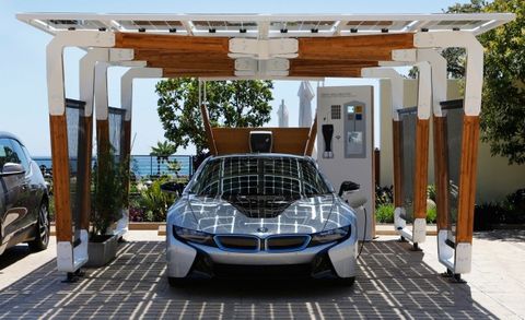 Have BMW, Will Park Under Bamboo: BMW Creates Fancy Charging Carport For i Models