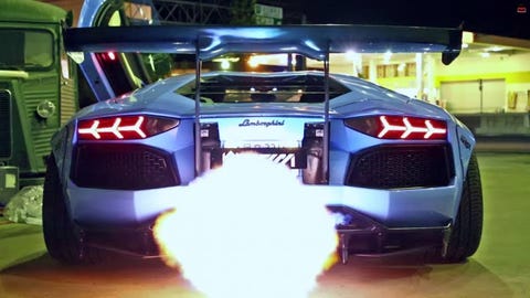 Watch Liberty Walk S Lamborghini Aventador Breathe Fire News Car And Driver