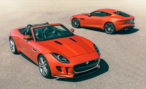 Jaguar F-Type V-8 S roadster and F-type R coupe