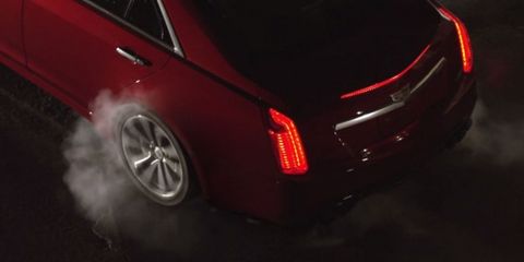 Watch the 2016 Cadillac CTS-V do a Detroit burnout